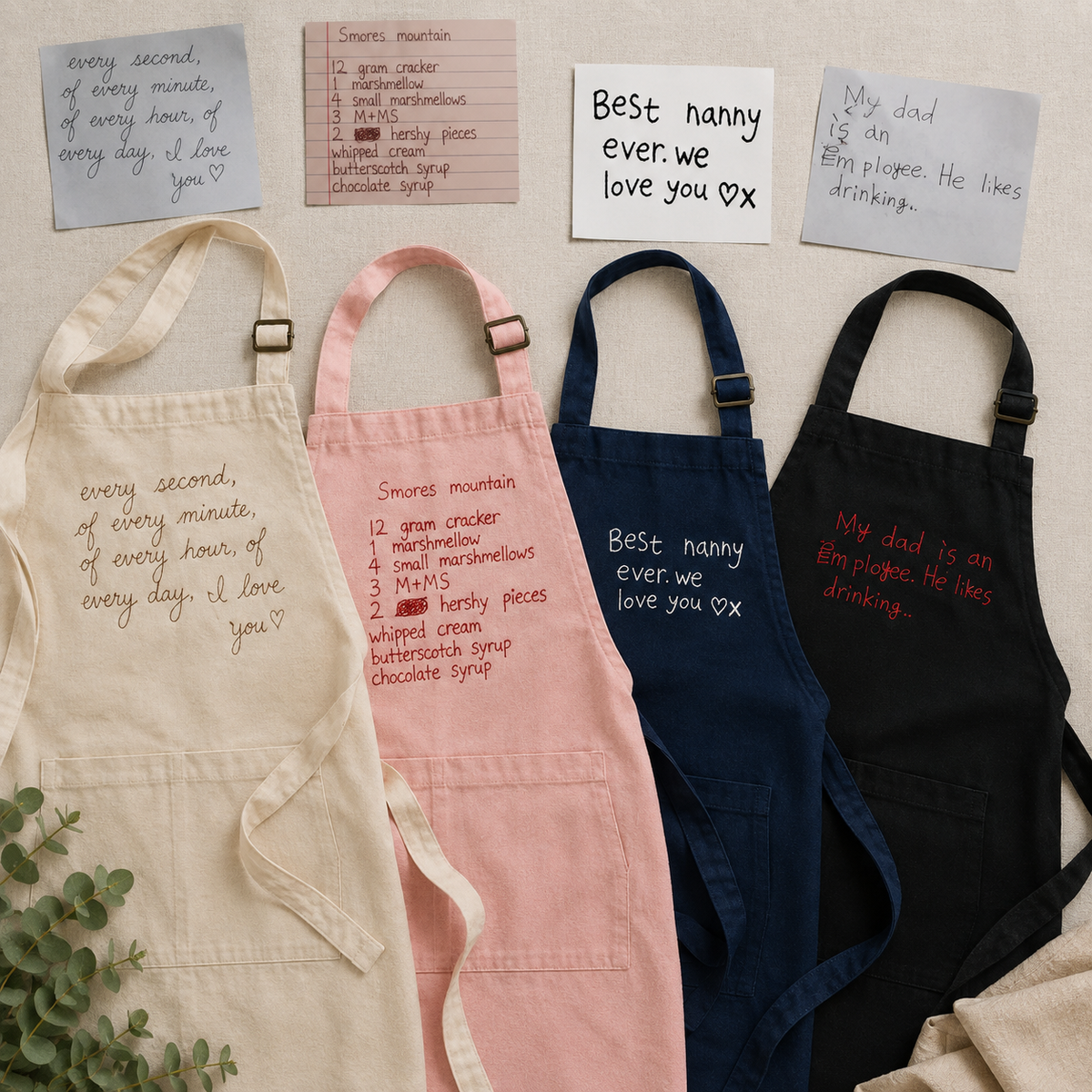 Keepsake unisex embroidered apron