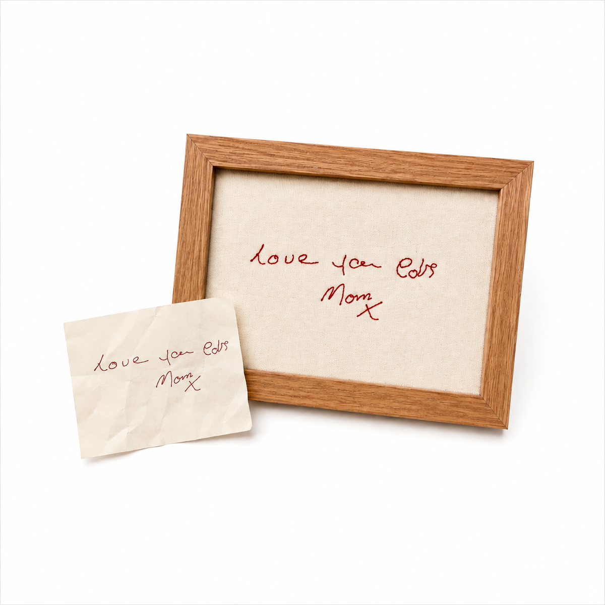 Their Handwriting, Forever in Thread — Embroidered Canvas Keepsake