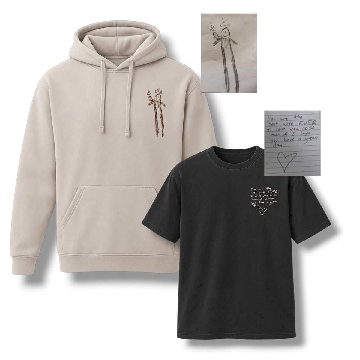 Handwritten custom clothing