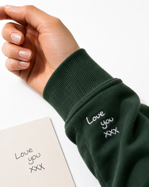 Handwritten custom clothing