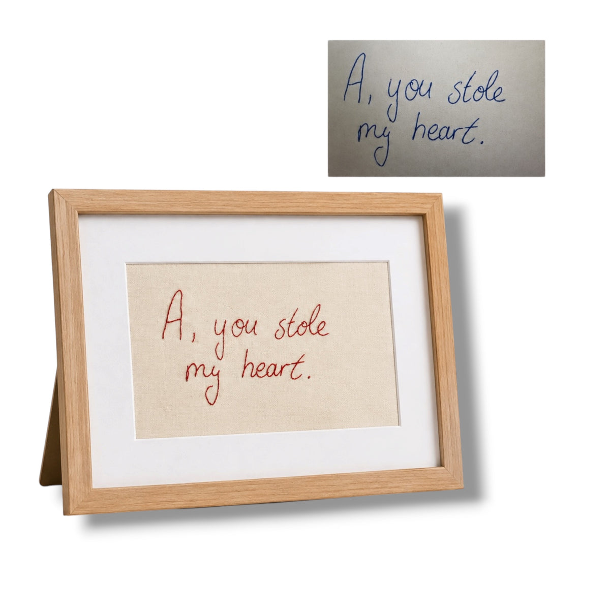 Their Handwriting, Forever in Thread — Embroidered Canvas Keepsake