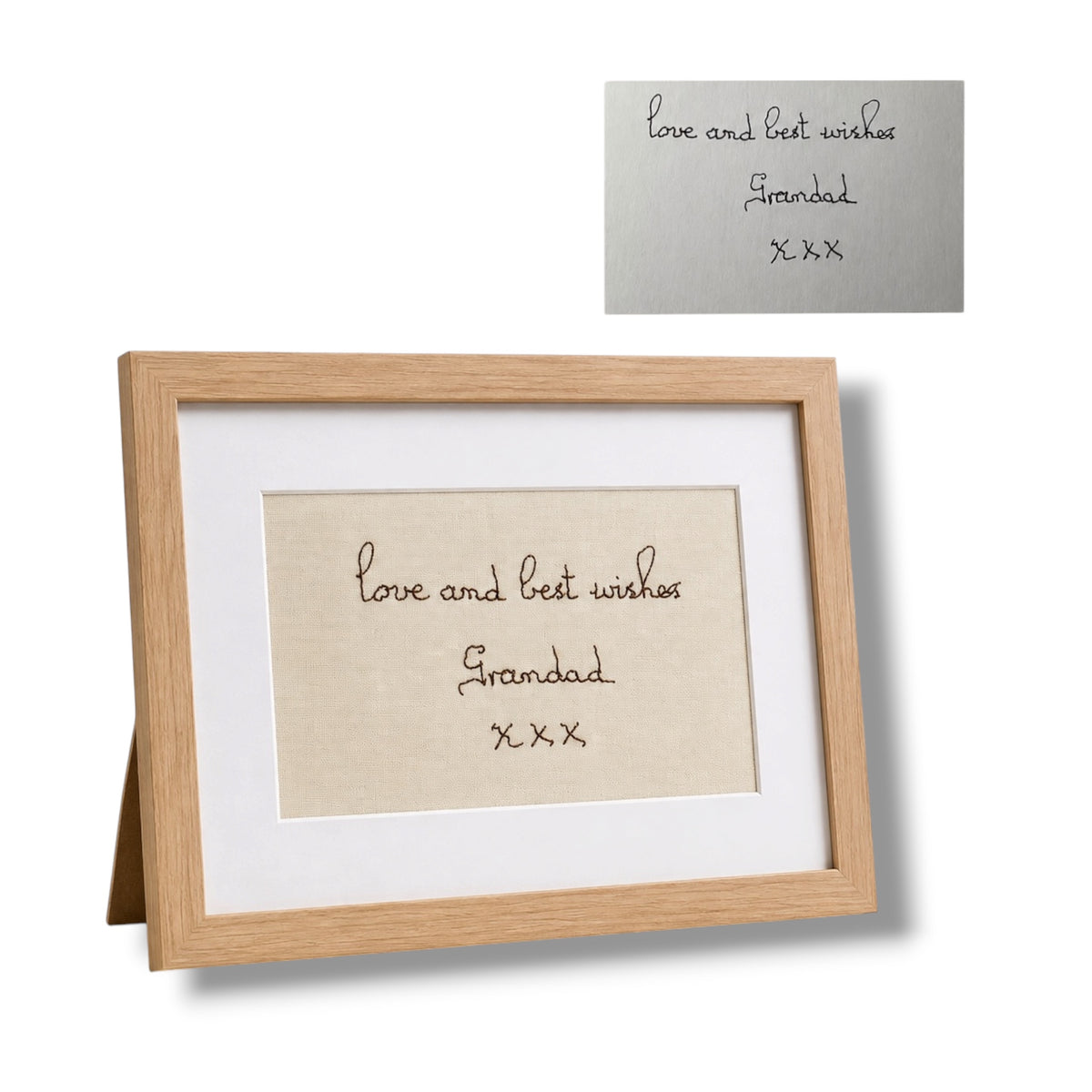 Their Handwriting, Forever in Thread — Embroidered Canvas Keepsake