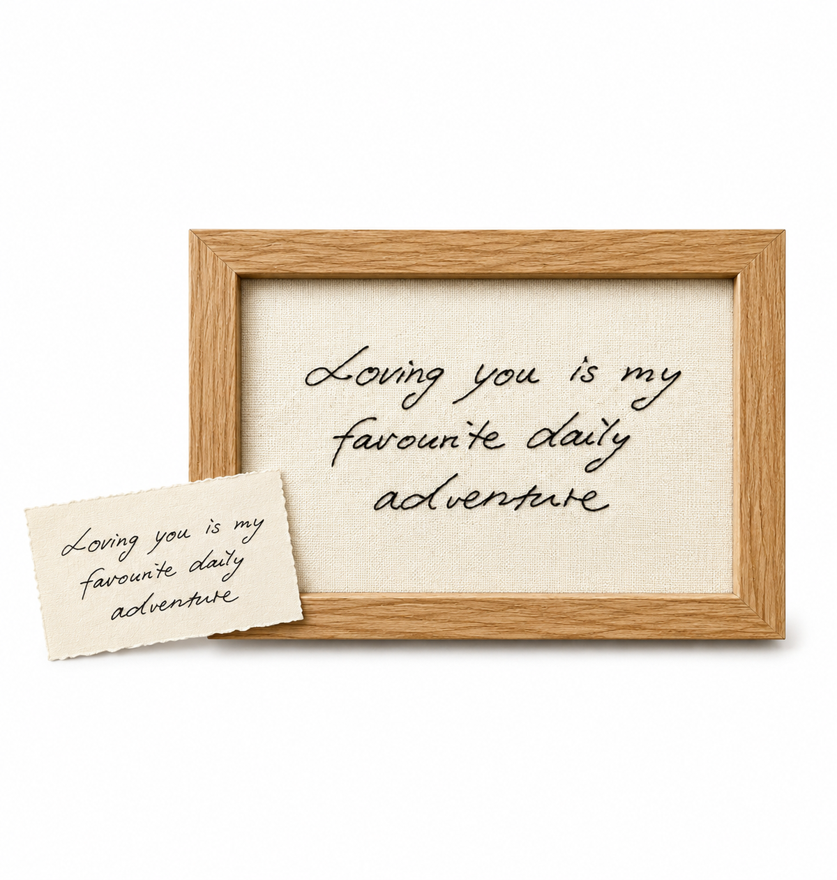 Their Handwriting, Forever in Thread — Embroidered Canvas Keepsake